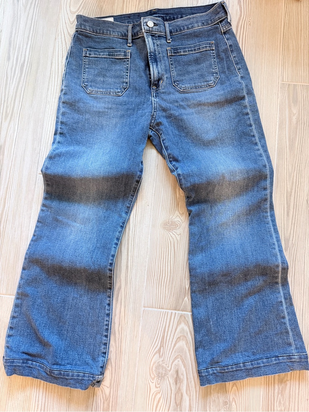 Gap High Rise Flare Jeans Women’s 31/12P Medium Wash Stretch Denim Retro